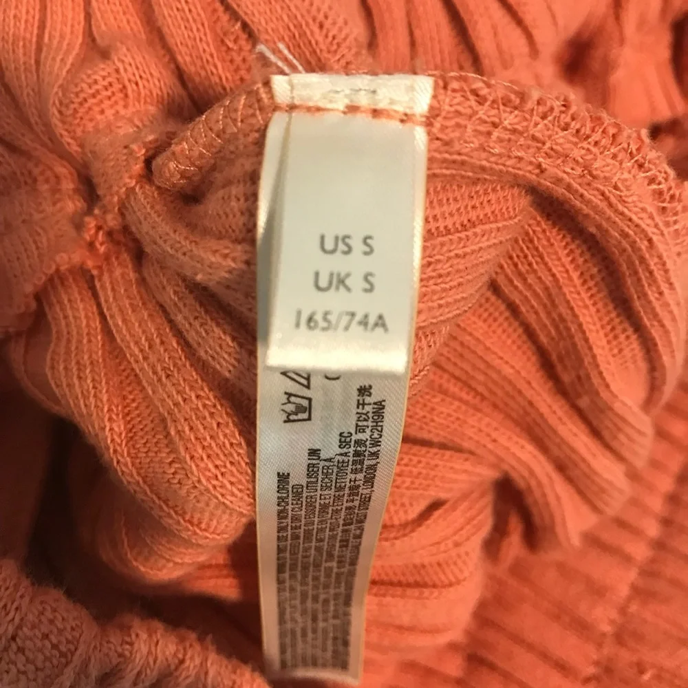 Free People Beach Serena Ribbed Coral Oversize Pockets Knit Flare Pants - Picture 3 of 7